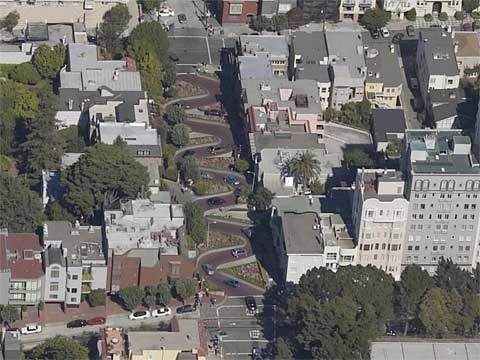 美国旧金山九曲花街：世界上最弯曲的街道
