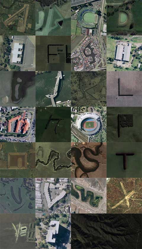 Google Earth卫星照片下的英文字母